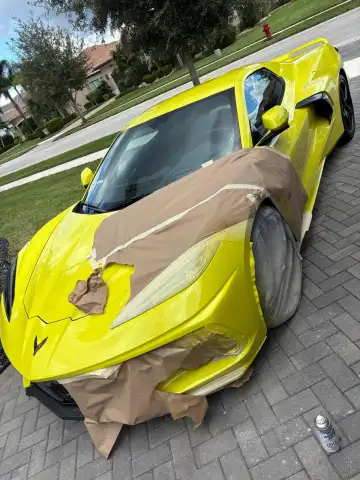 Corvette prepared for precision paint work